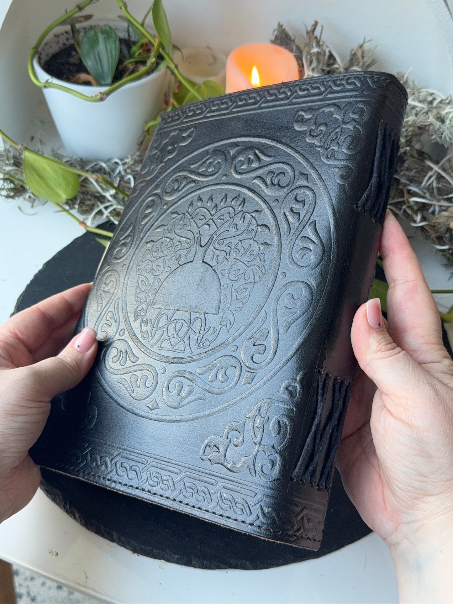 Black Leather Grimoire | Book of Shadows