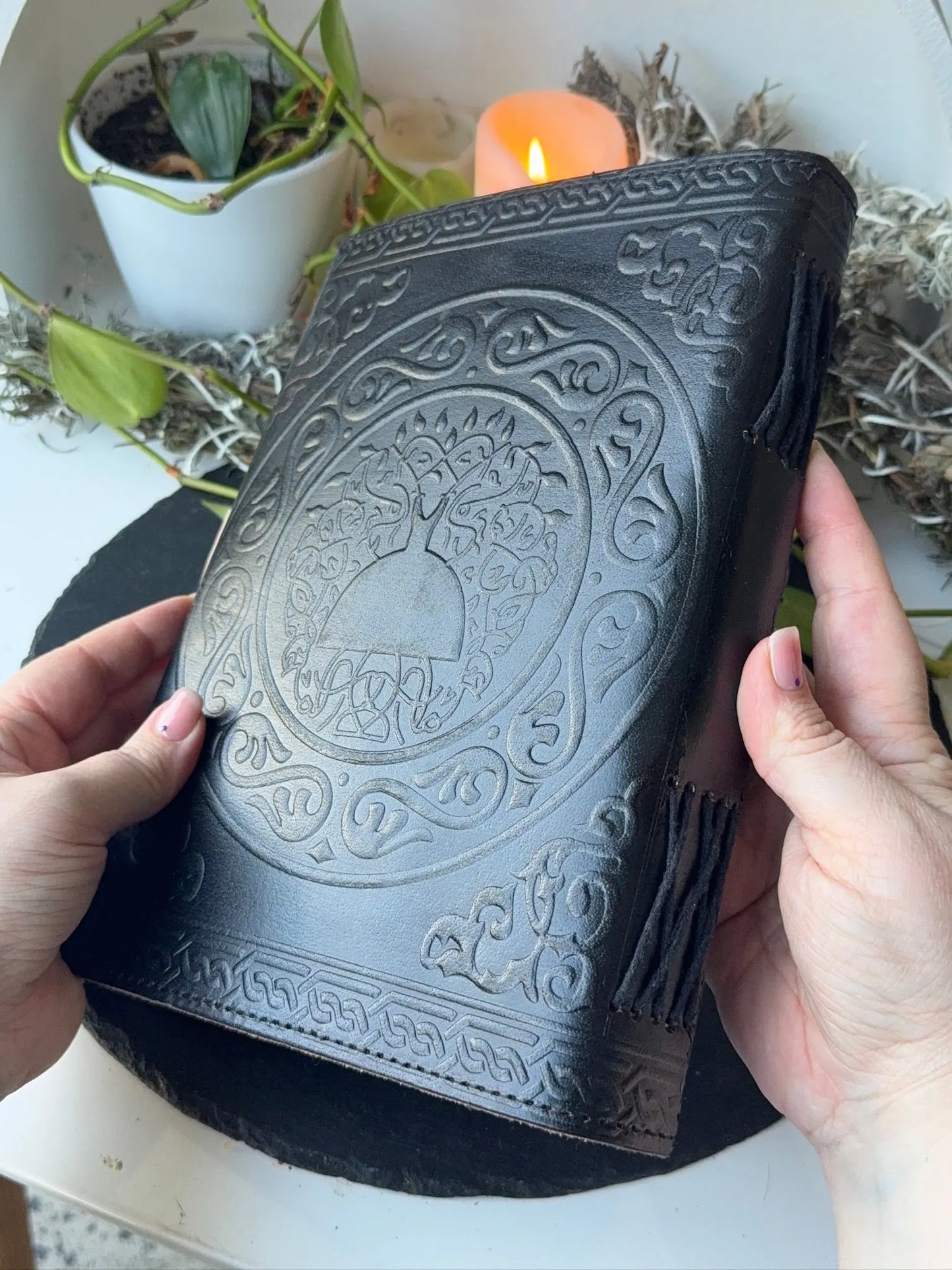 Black Leather Grimoire | Book of Shadows The Spiritual Toolbox