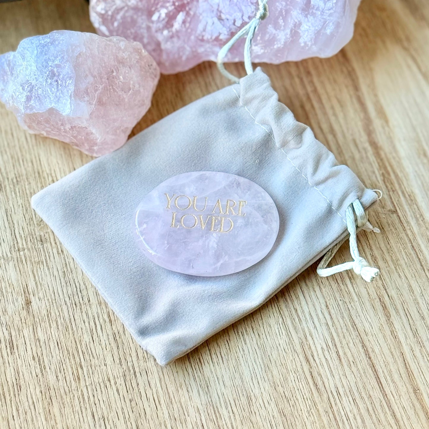Rose Quartz | Palm Stone | You Are Loved