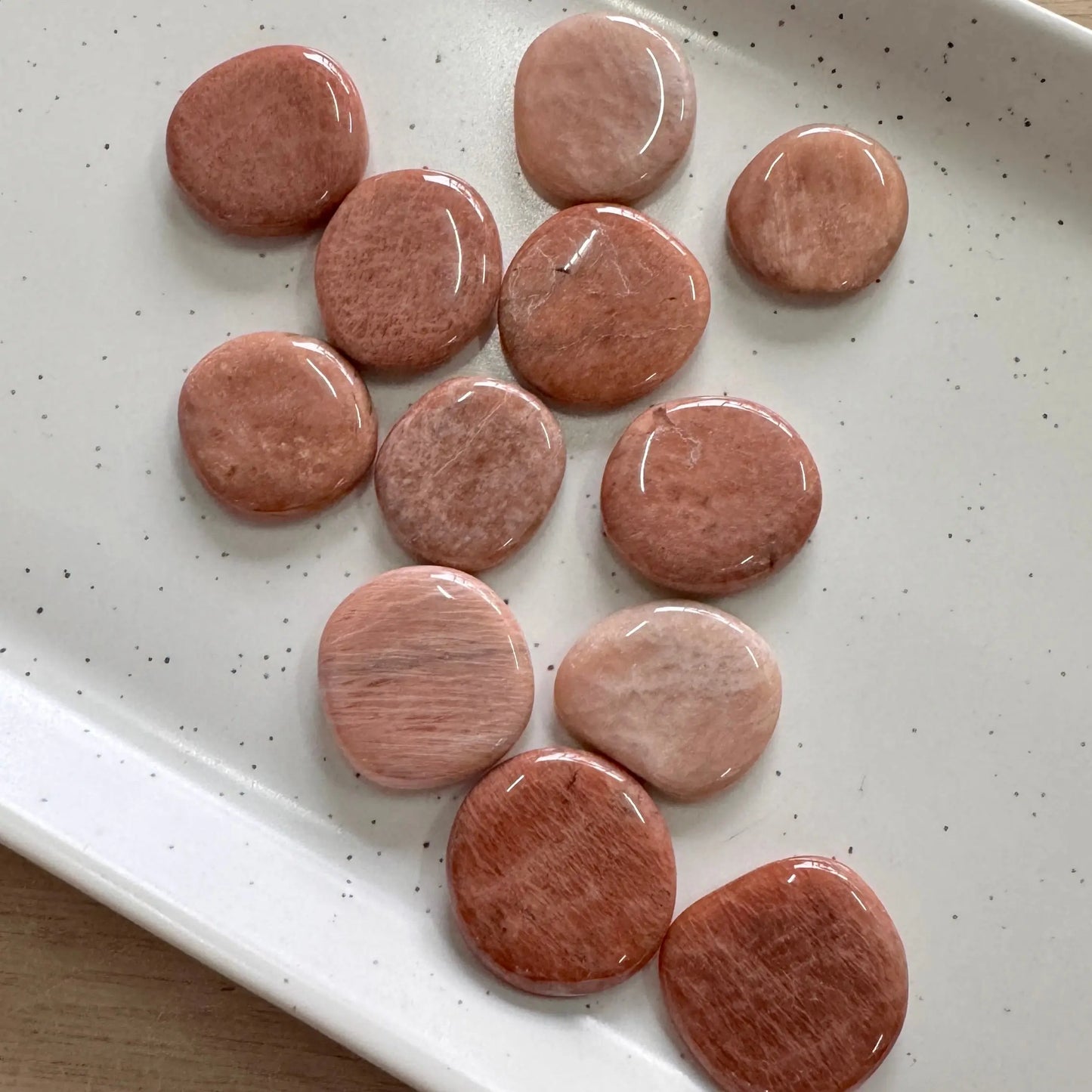 Peach Moonstone Flatstone The Spiritual Toolbox