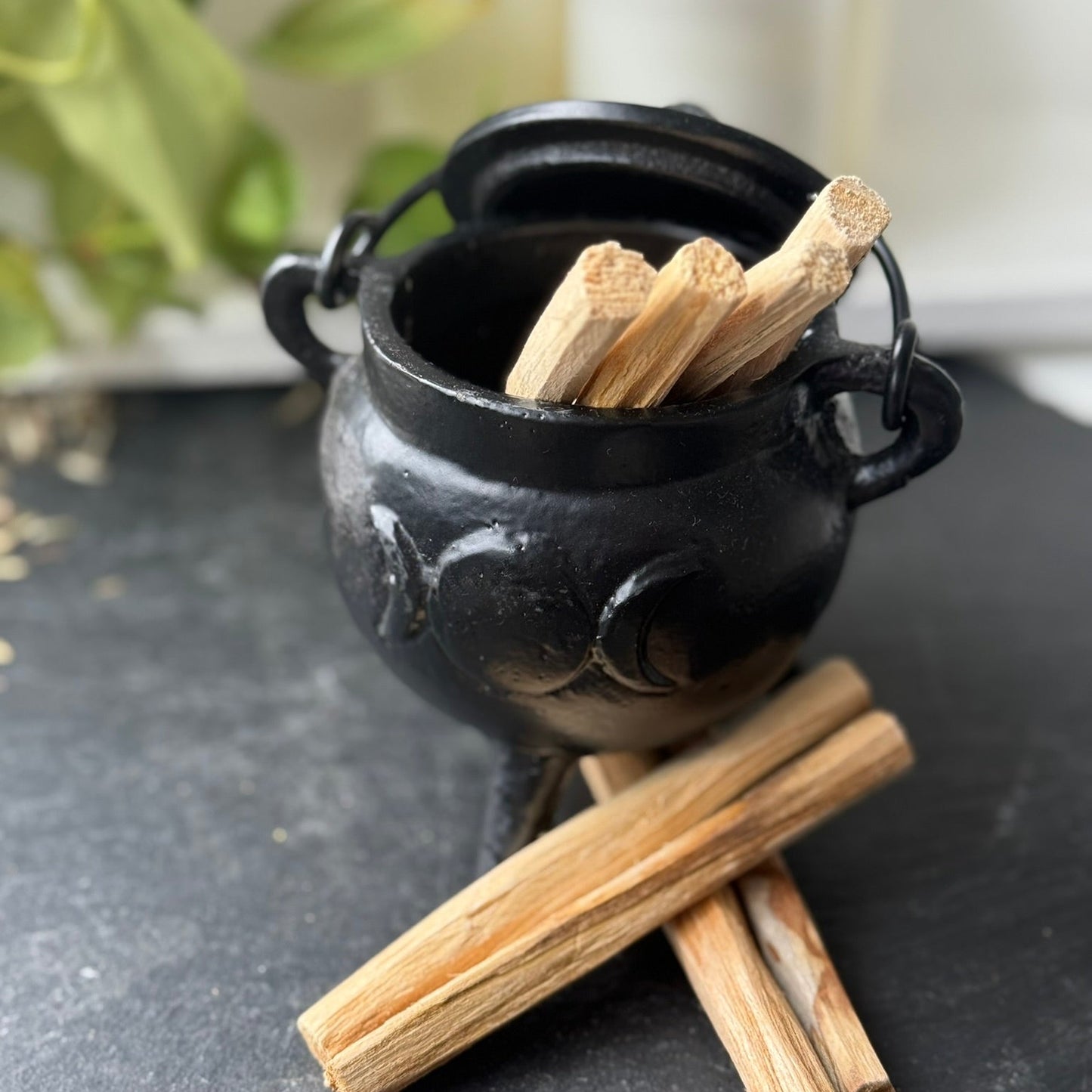 Cast Iron Cauldron | Triple Moon Goddess