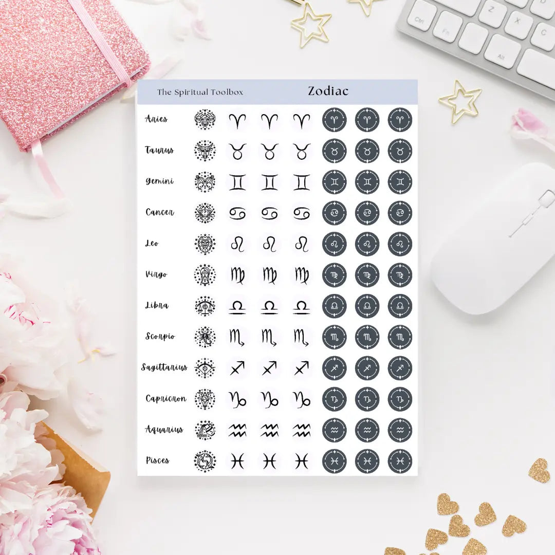 Sticker Sheet | Zodiac The Spiritual Toolbox