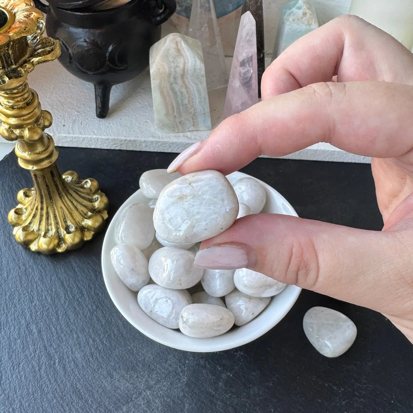 Rainbow Moonstone Tumbled The Spiritual Toolbox
