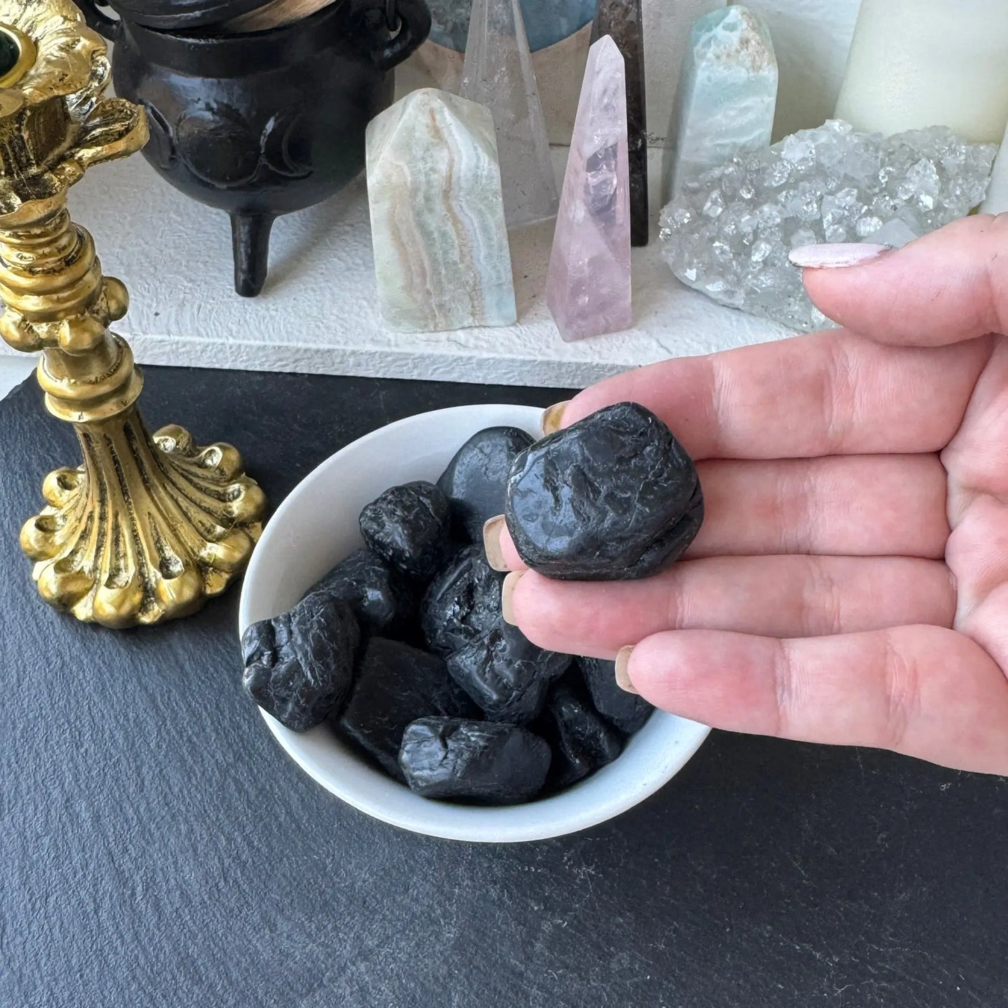 Black Tourmaline XL Freeform Tumble The Spiritual Toolbox