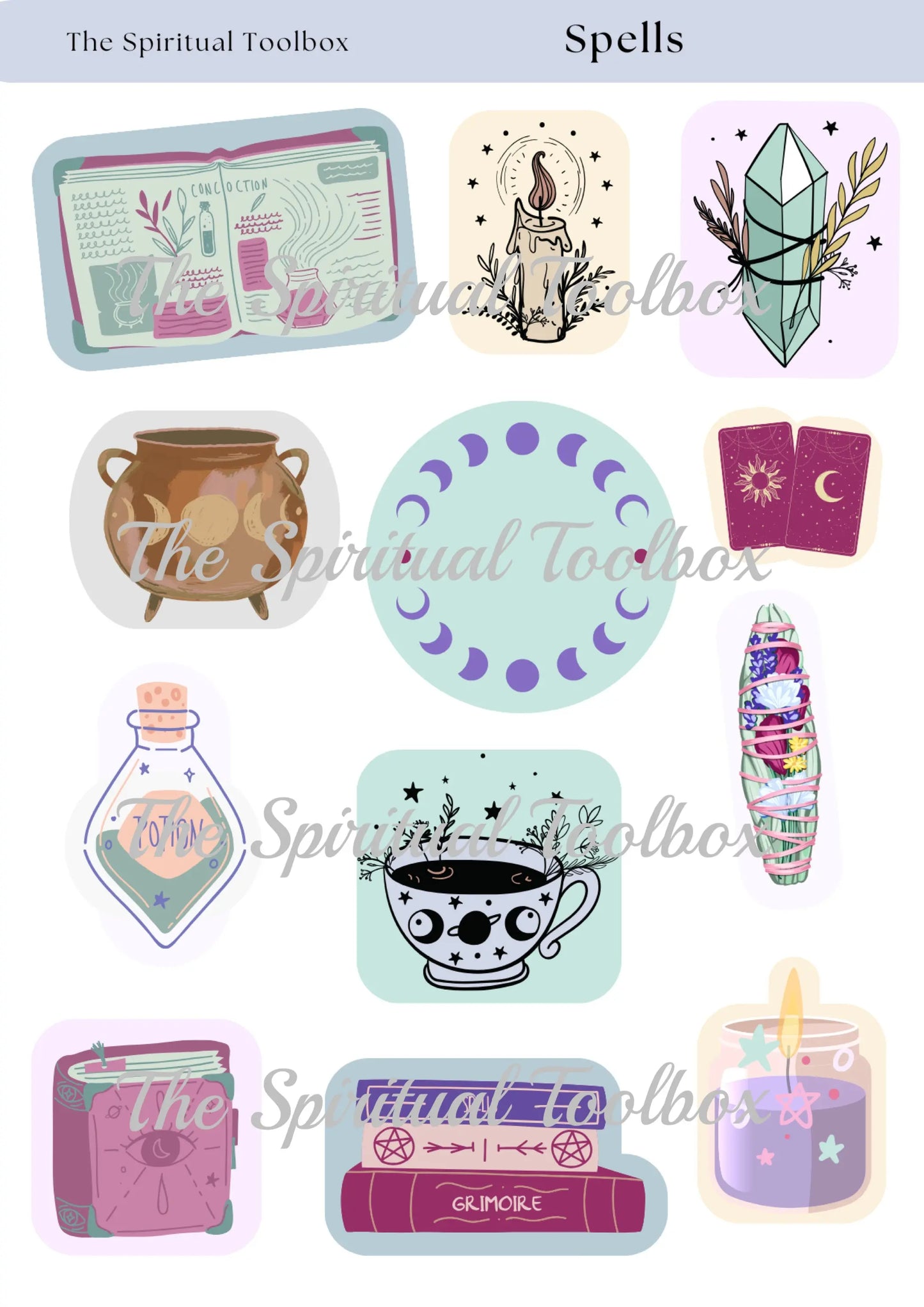 Sticker Sheet | Spell Stickers The Spiritual Toolbox