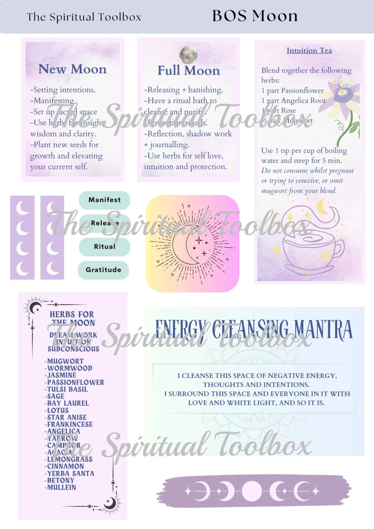 Sticker Sheet | BOS Moon The Spiritual Toolbox