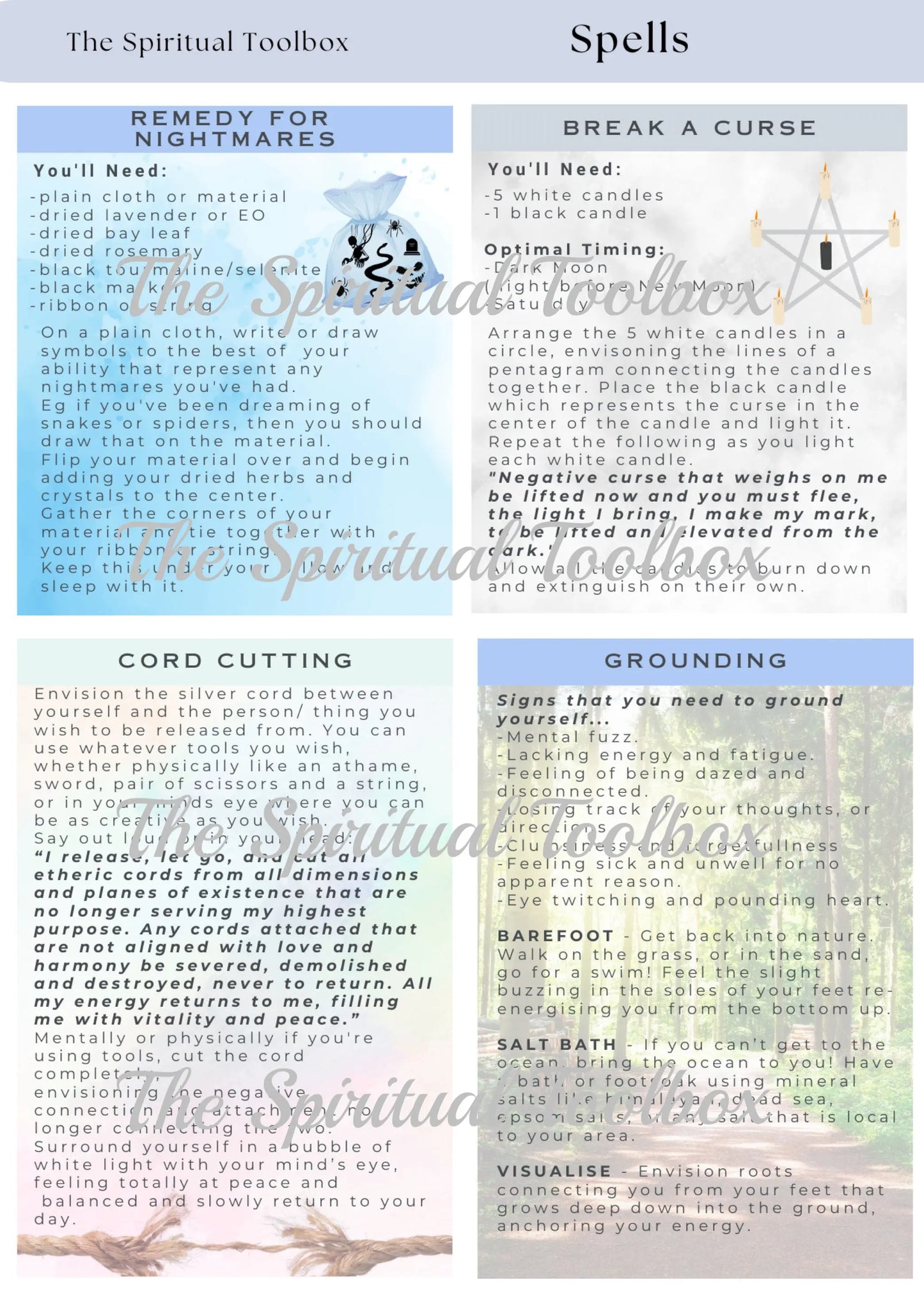 Sticker Sheet | Spells The Spiritual Toolbox