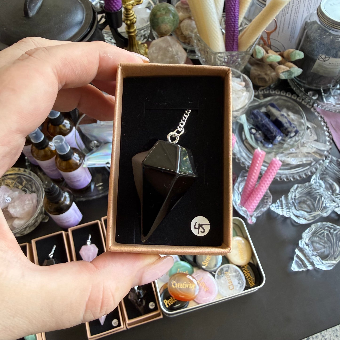 Black Obsidian Pendulum - Chunky