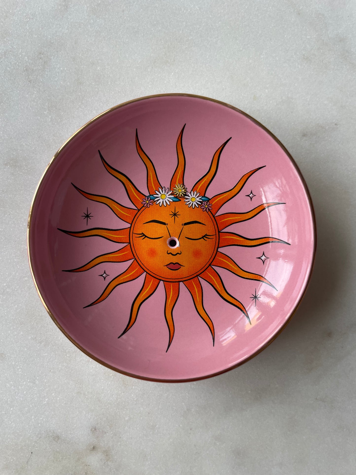 Sun Ceramic Incense Dish / Trinket Dish