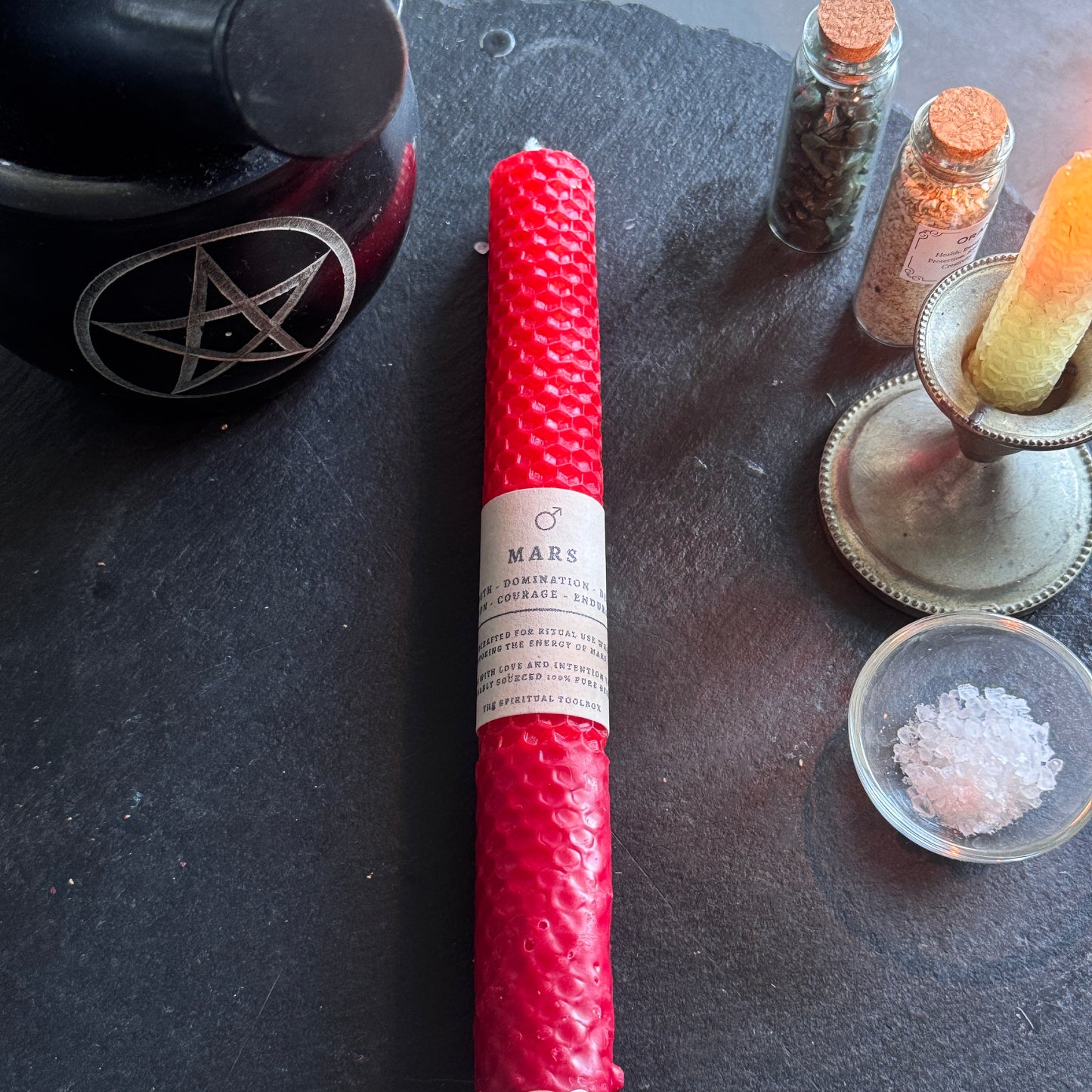 Mars Planetary Magick | Beeswax Altar Candle