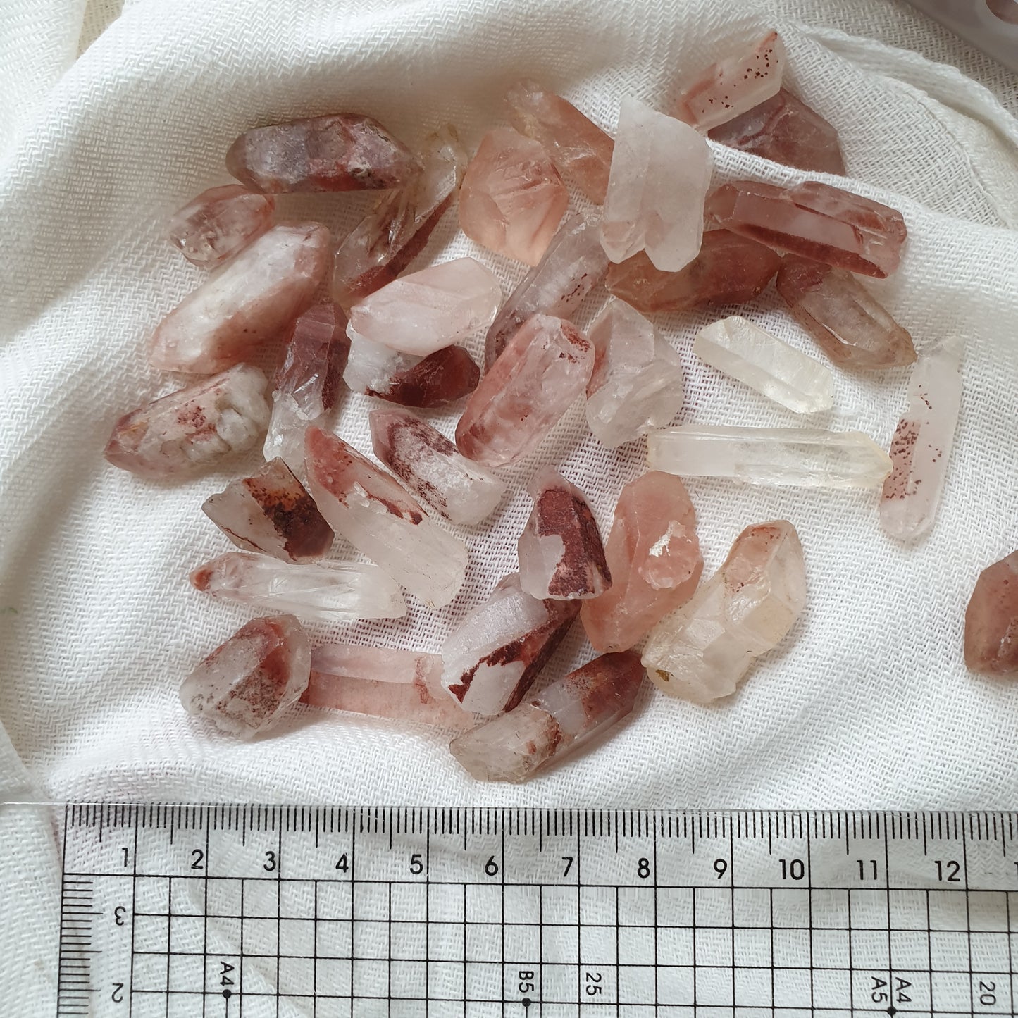 Red Hematite Quartz Phantom Points Small