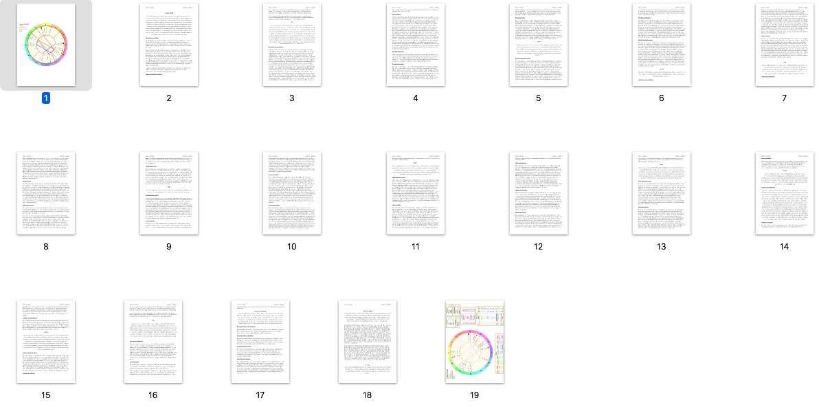 Birth/Natal Chart + Report PDF