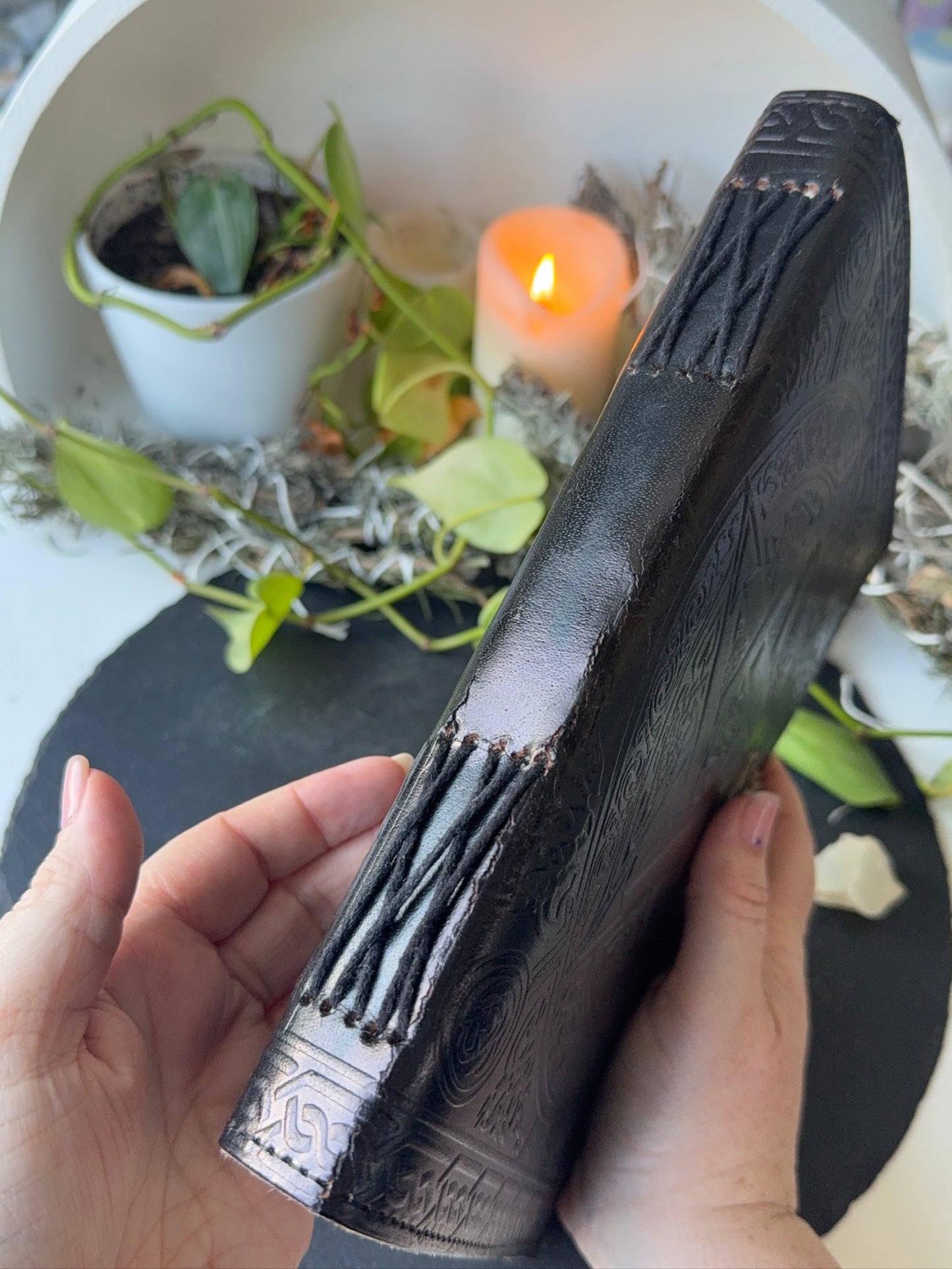 Black Leather Grimoire | Book of Shadows