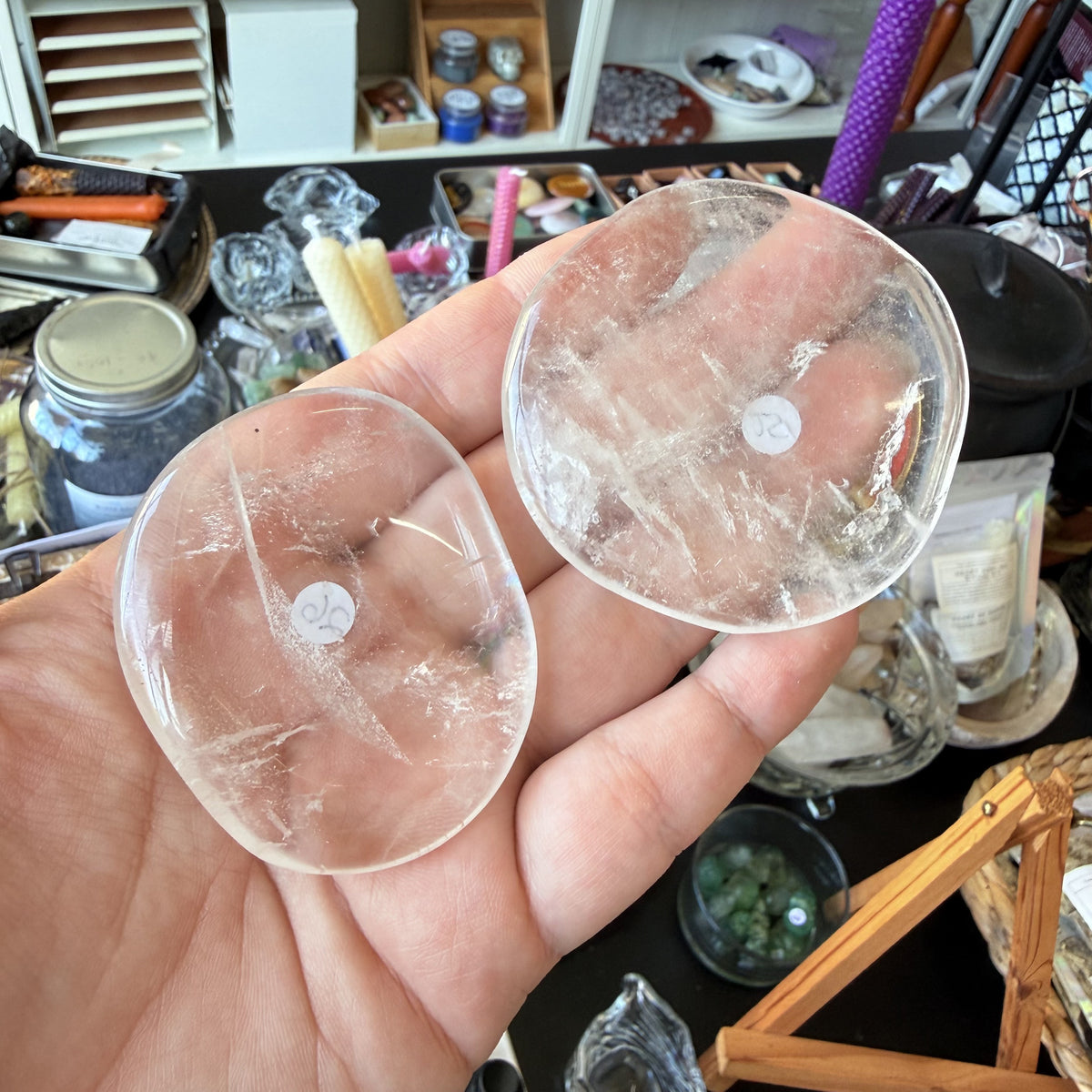 Clear Quartz - Palm Stone