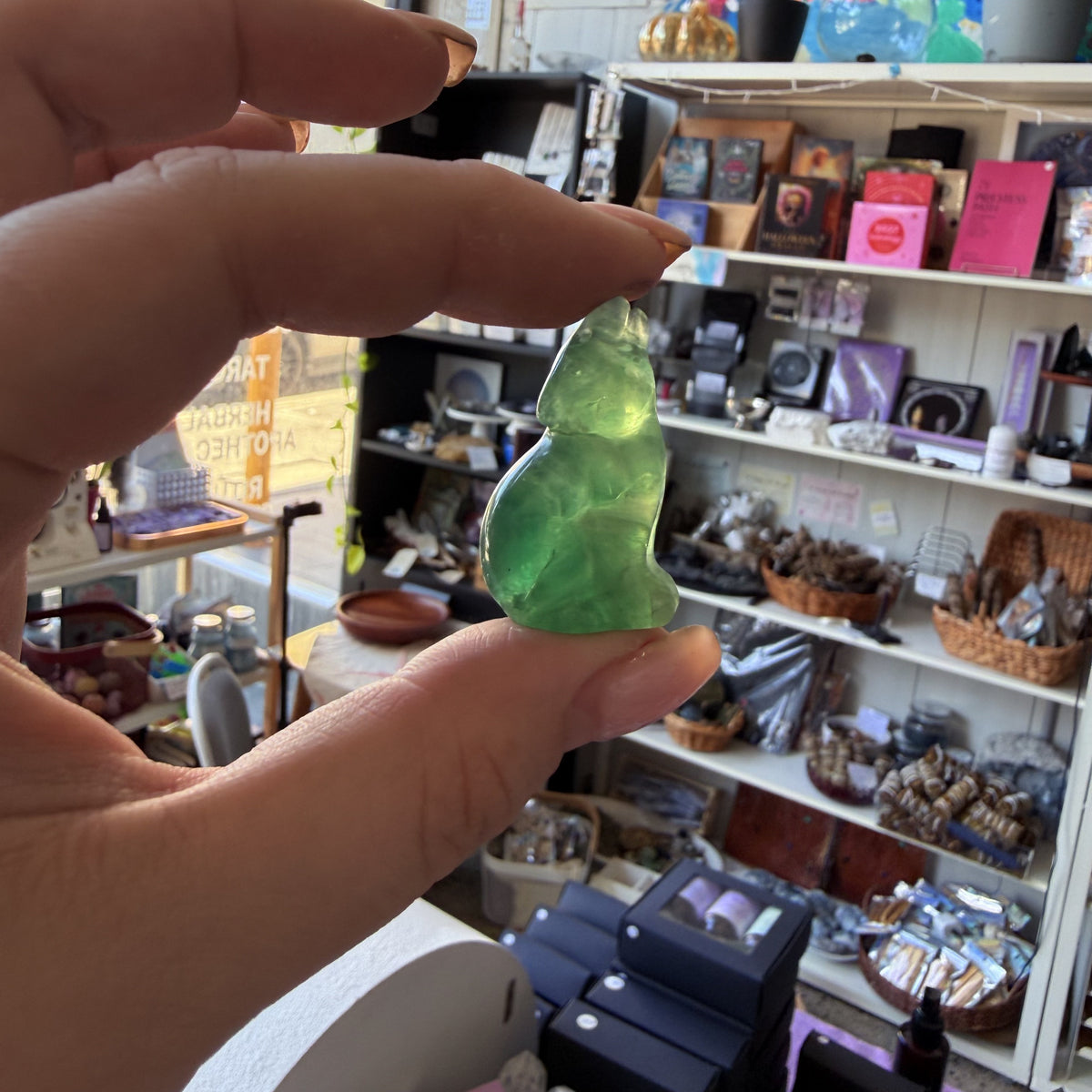 Fluorite - Wolf Carving