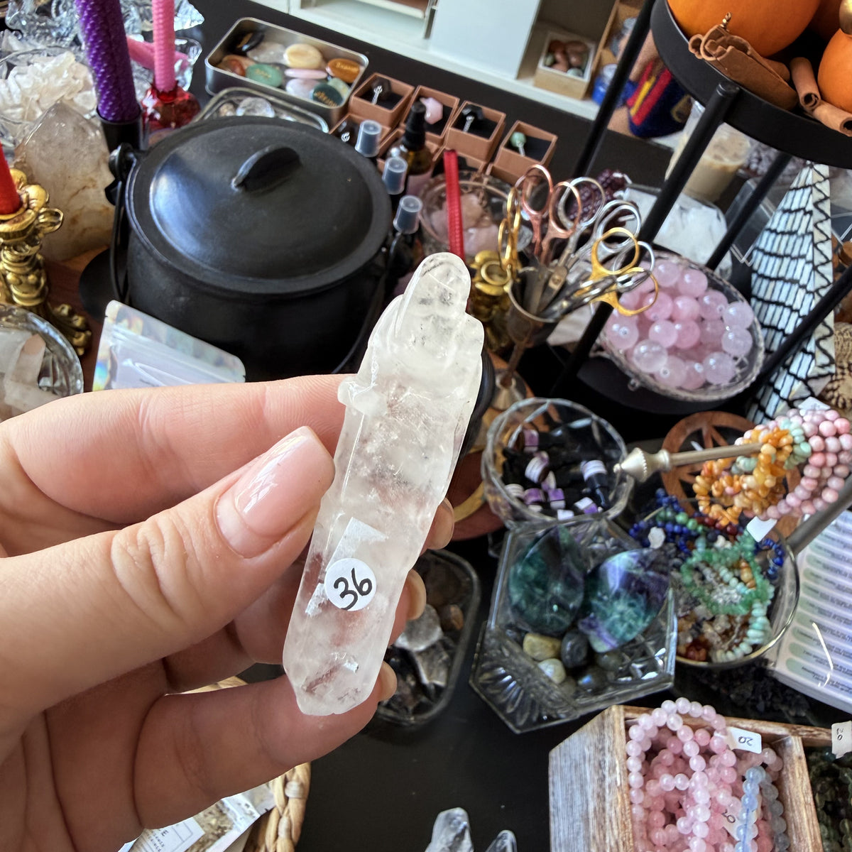 Clear Quartz - Skull Point Carving (B)