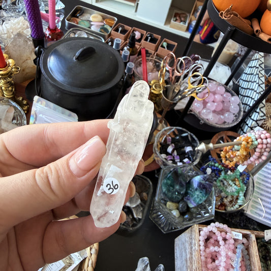 Clear Quartz - Skull Point Carving (B)