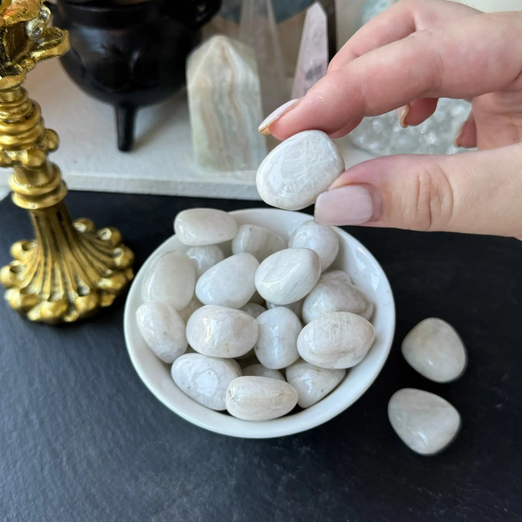 Rainbow Moonstone Tumbled The Spiritual Toolbox