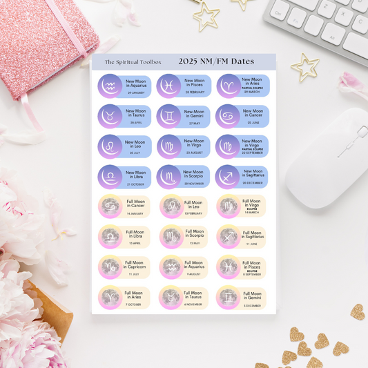 Sticker Sheet | 2025 Full + New Moon