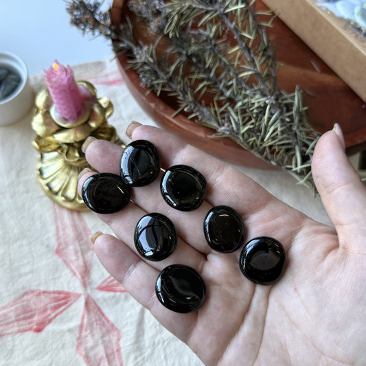 Black Obsidian - Flat Stone