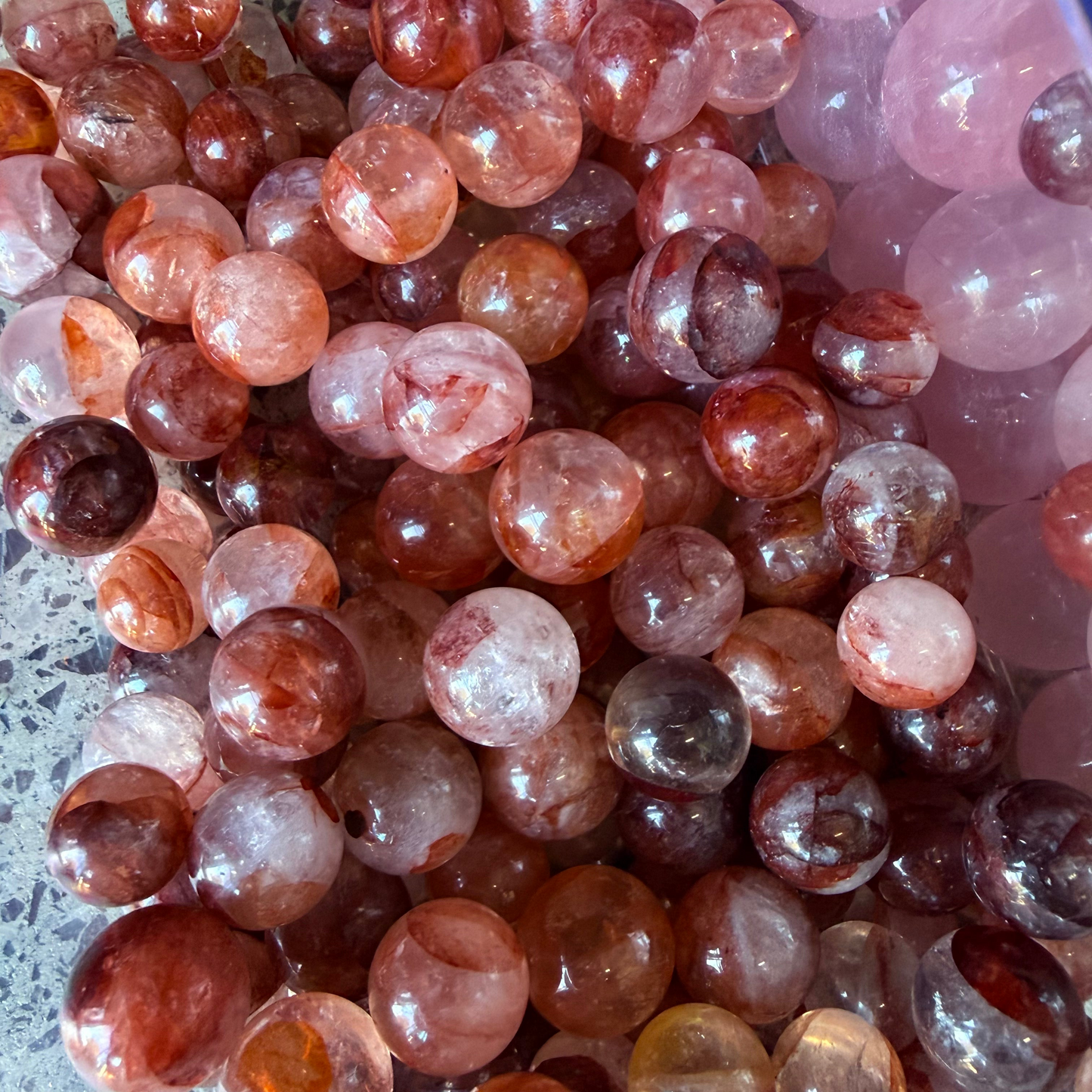 Fire Quartz Spheres