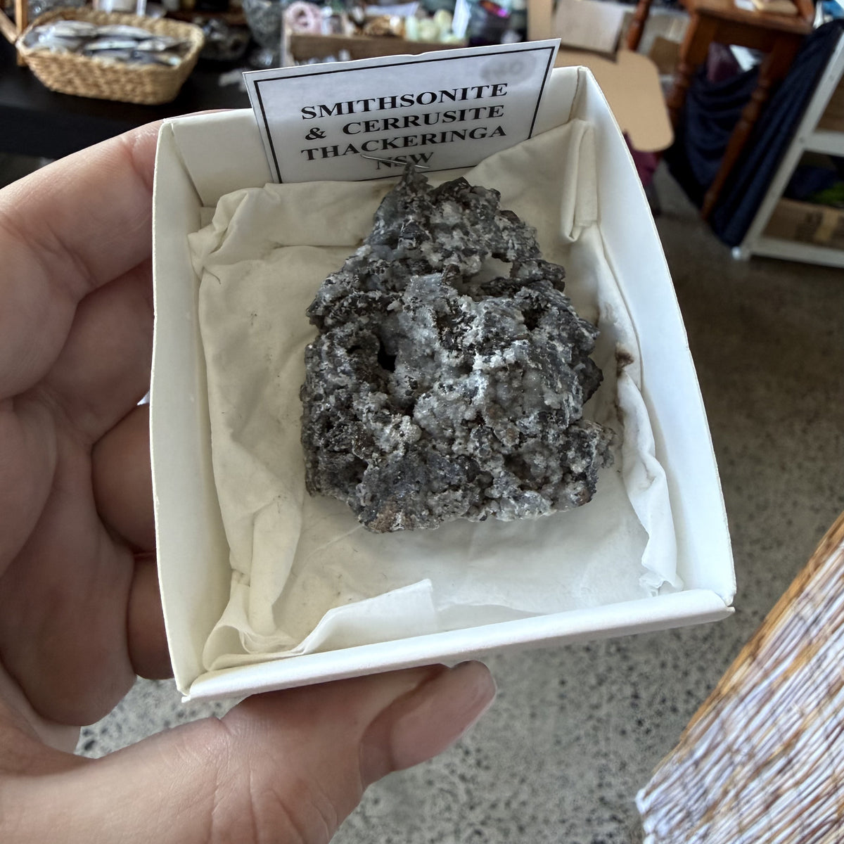 Smithsonite and Cerussite - Boxed Specimen