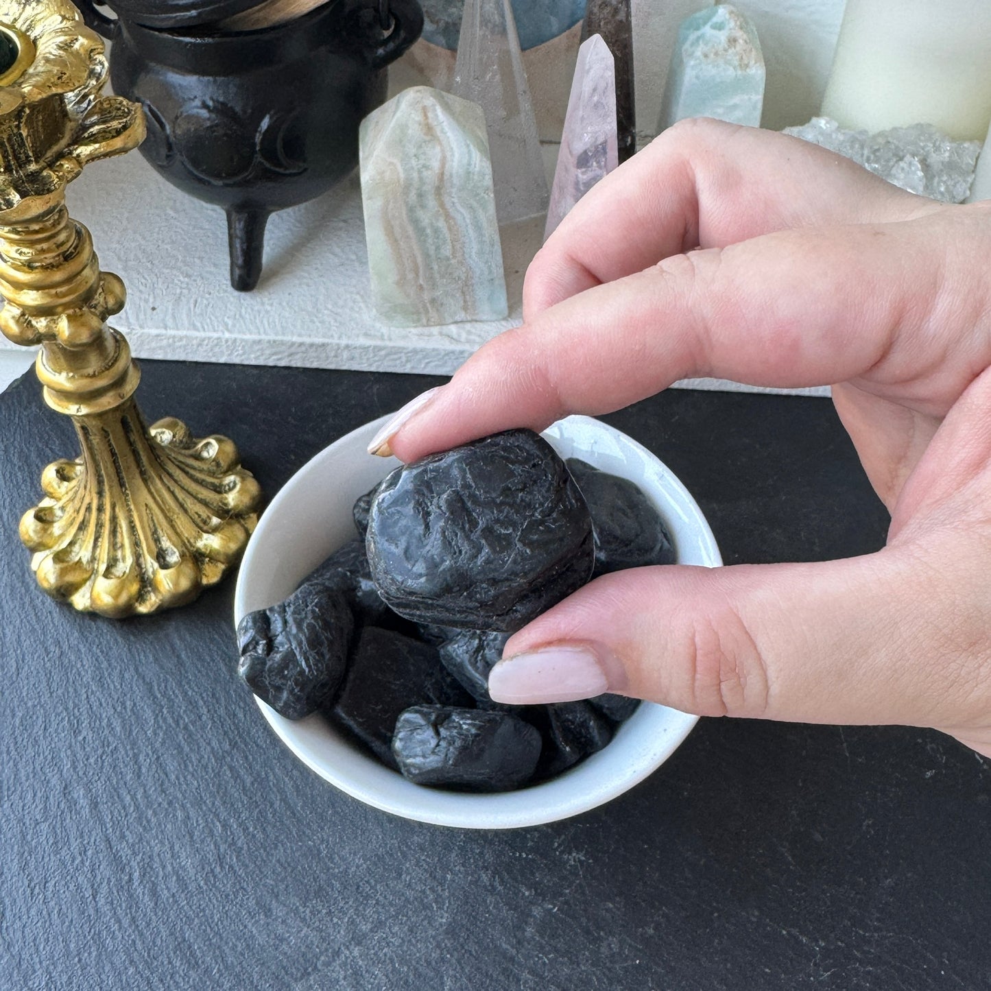 Black Tourmaline XL Freeform Tumble