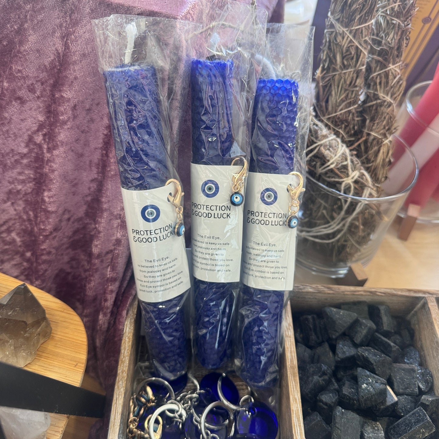 Evil Eye Beeswax Candle