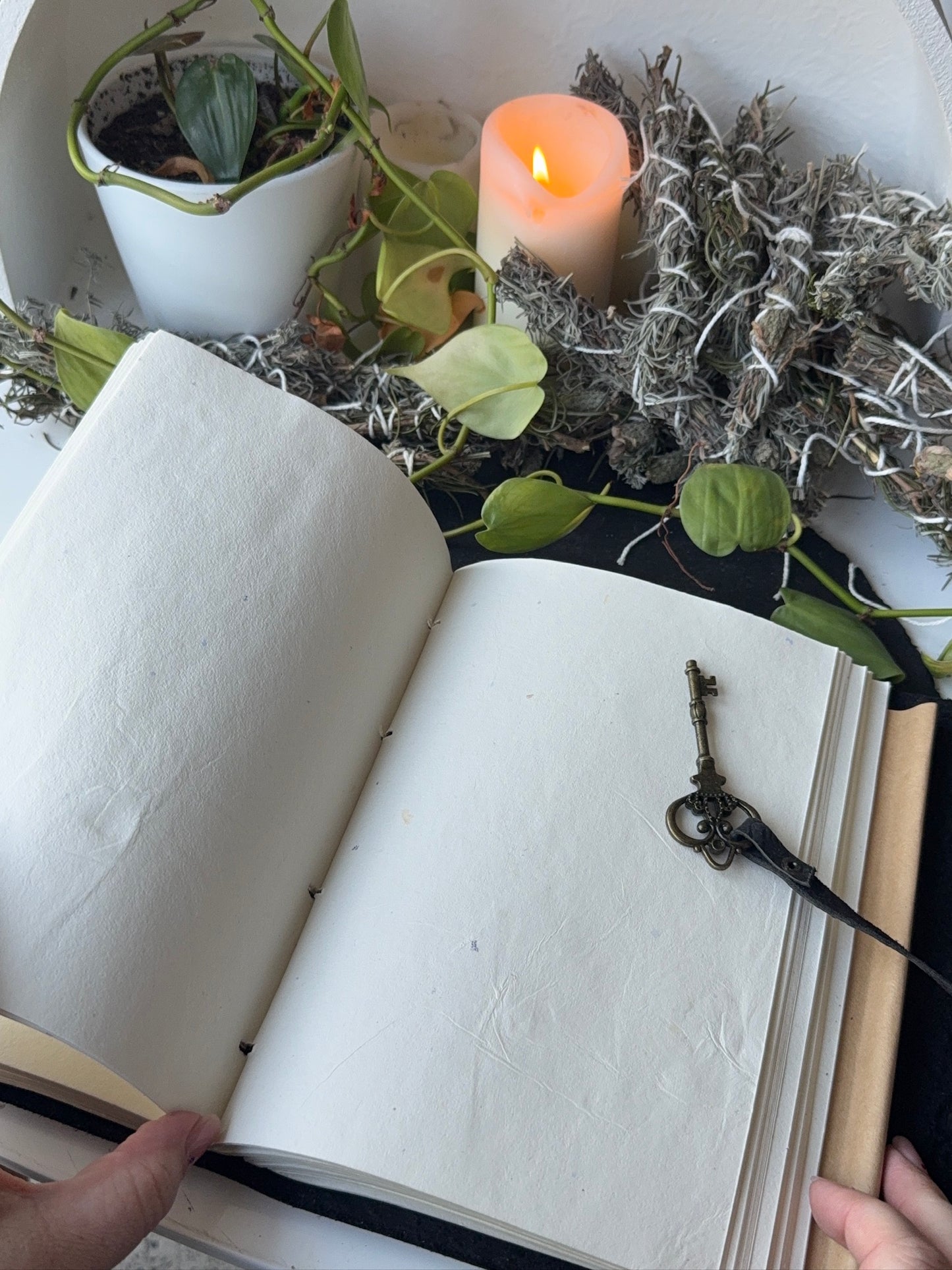 Black Leather Wrap Grimoire | Book of Shadows