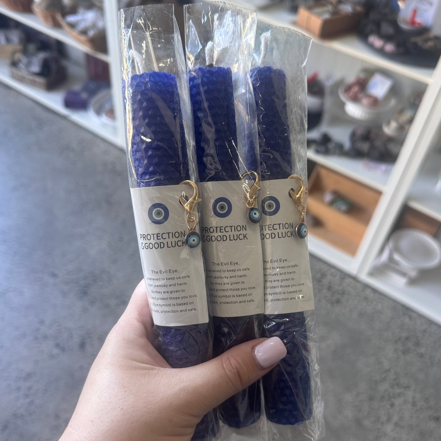 Evil Eye Beeswax Candle
