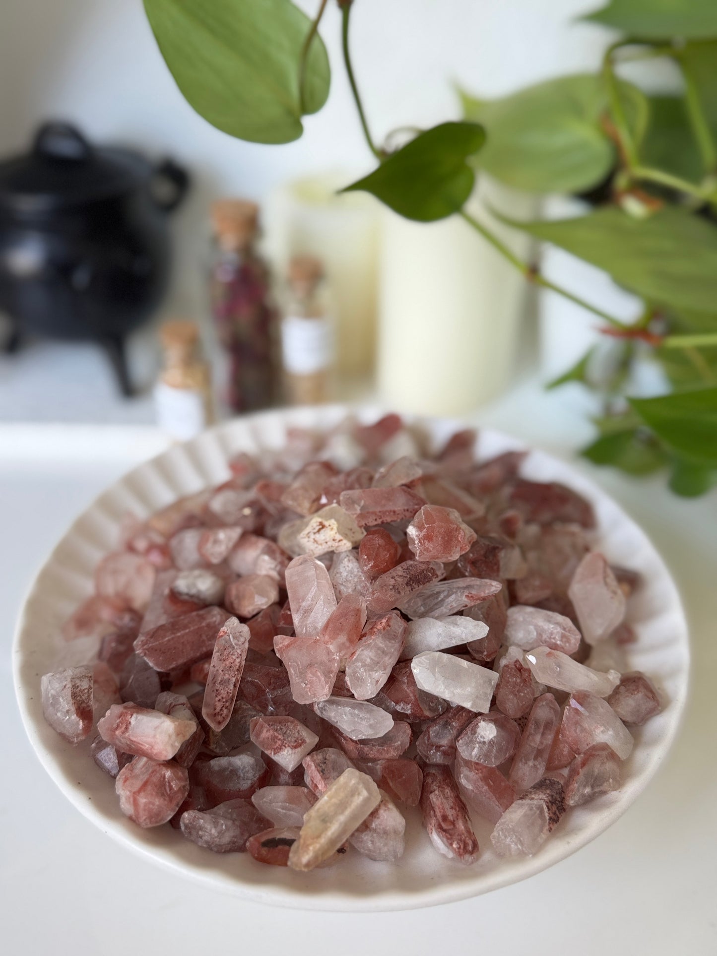 Red Hematite Quartz Phantom Points Small