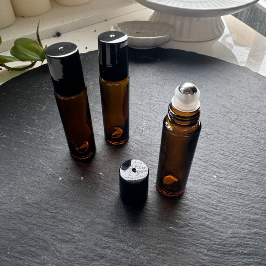 Empty Amber Glass Roller Ball | 10ml