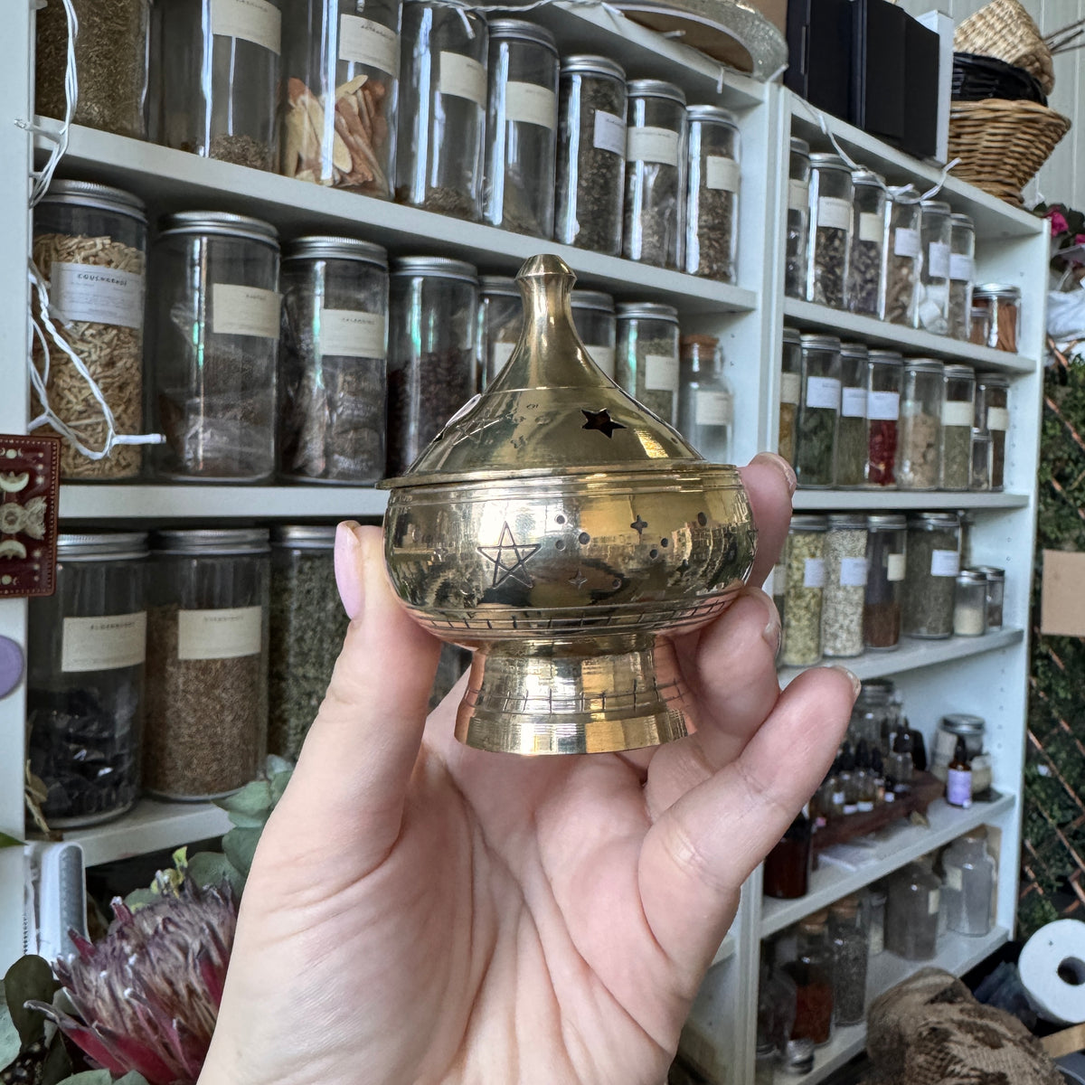 Engraved Brass Incense Burner