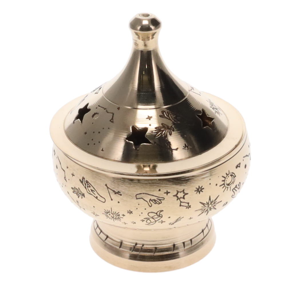 Engraved Brass Incense Burner