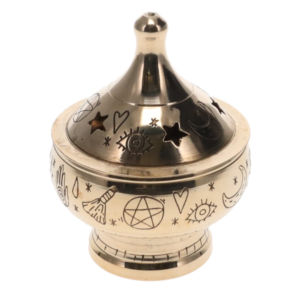 Engraved Brass Incense Burner