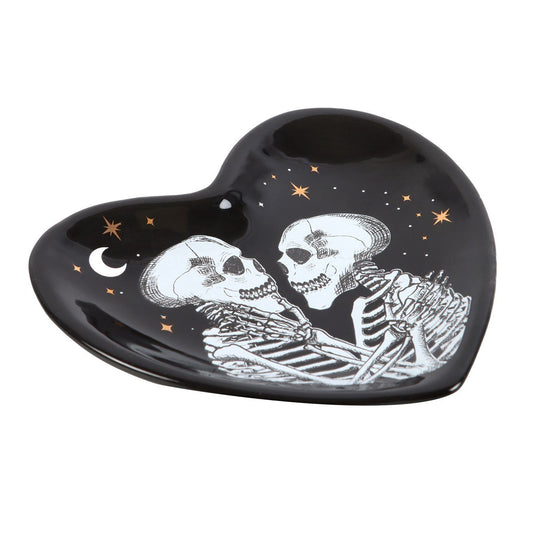 Skeleton Couple Ceramic Heart Dish