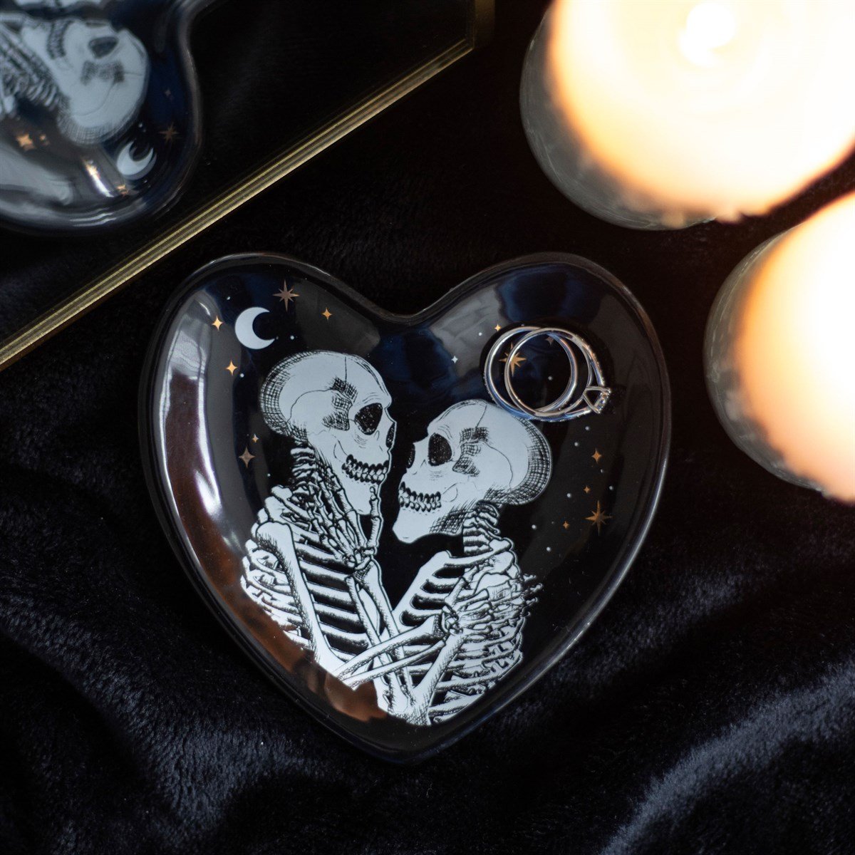 Skeleton Couple Ceramic Heart Dish