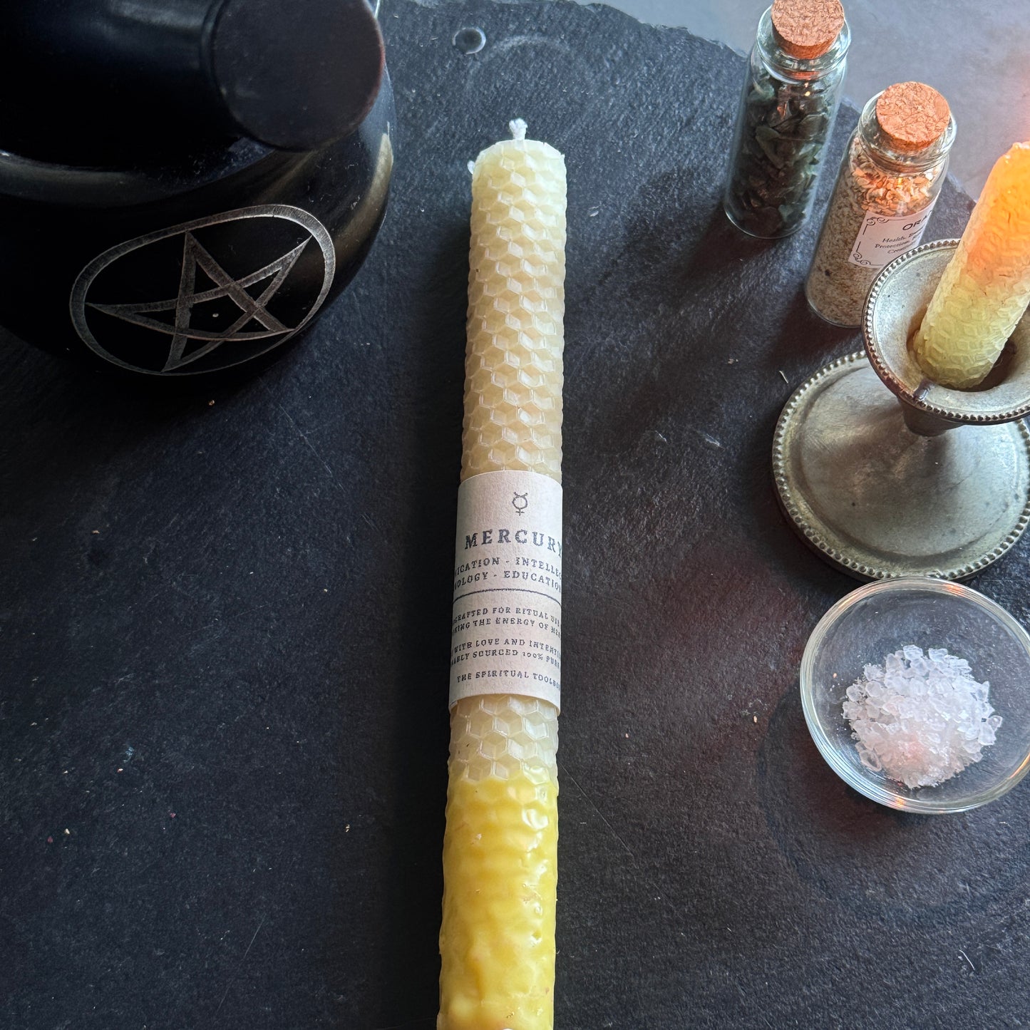 Mercury Planetary Magick | Beeswax Altar Candle
