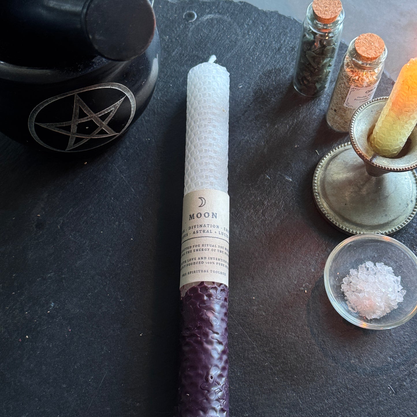 Moon Planetary Magick | Beeswax Altar Candles