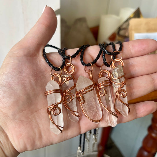 Quartz Copper Wrapped Necklace