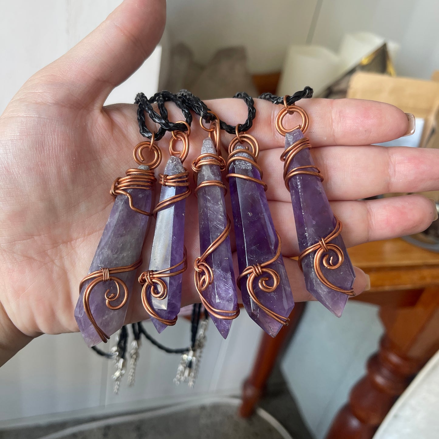 Amethyst Copper Wrapped Necklace
